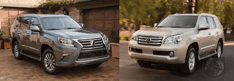 GX ជំនាន់ទី២ ខាងឆ្វេង GX460 ឆ្នាំ២០១៣​ ដល់២០១៨ ស្ដាំស៊េរីឆ្នាំ ២០១០ ដល់២០១២